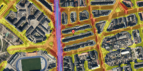 Trafikstøjkort på Ålborggade 10, 3. th, 2100 København Ø