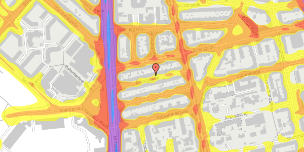 Trafikstøjkort på Ålborggade 15, st. th, 2100 København Ø