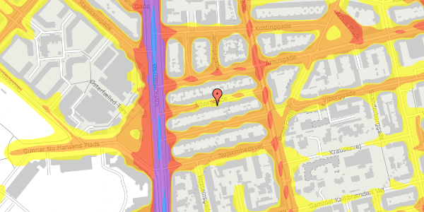 Trafikstøjkort på Ålborggade 16, 3. th, 2100 København Ø