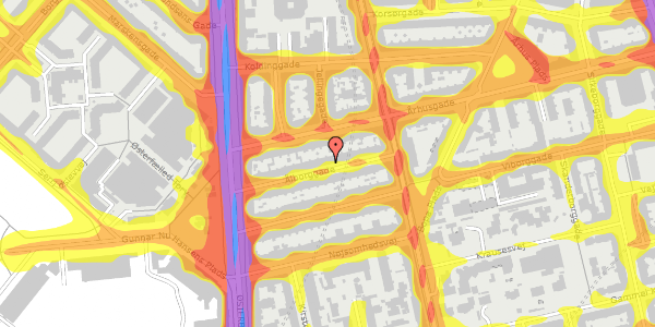 Trafikstøjkort på Ålborggade 17, 1. th, 2100 København Ø