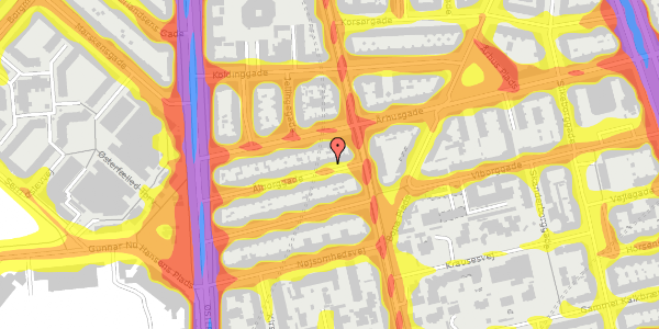 Trafikstøjkort på Ålborggade 25, st. , 2100 København Ø