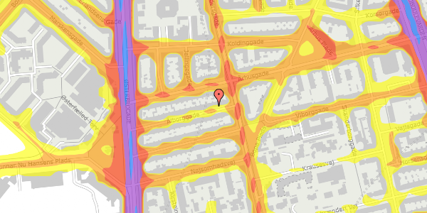 Trafikstøjkort på Ålborggade 25, 3. th, 2100 København Ø