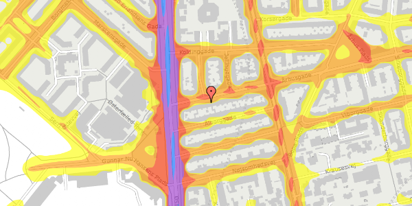 Trafikstøjkort på Århusgade 8, 4. , 2100 København Ø