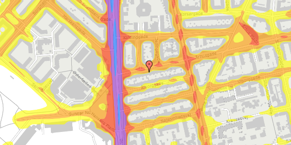 Trafikstøjkort på Århusgade 10, 1. , 2100 København Ø