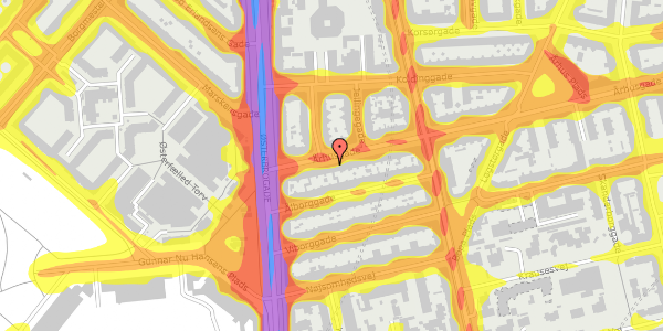 Trafikstøjkort på Århusgade 10, 3. th, 2100 København Ø