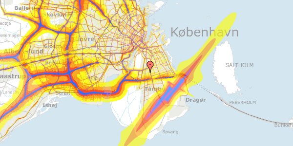 Trafikstøjkort på Hf. Elmebo 17, 2300 København S