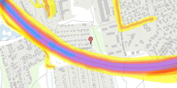 Trafikstøjkort på Hf. Frederiksholm 10, 2450 København SV