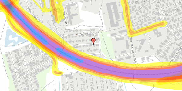 Trafikstøjkort på Hf. Frederiksholm 18, 2450 København SV