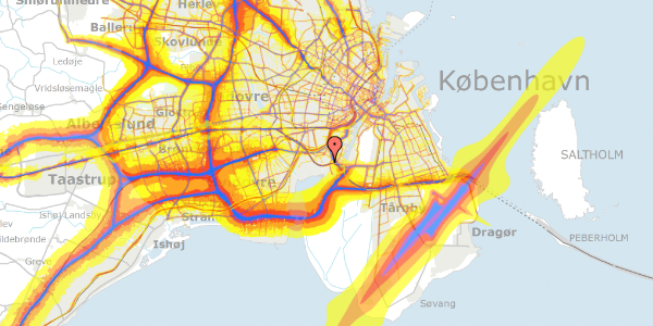 Trafikstøjkort på Hf. Havebyen Mozart 46, 2450 København SV