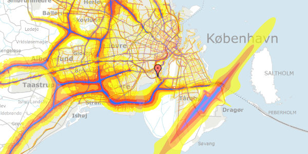 Trafikstøjkort på Hf. Havebyen Mozart 48, 2450 København SV