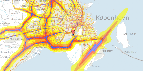 Trafikstøjkort på Hf. Havebyen Mozart 54, 2450 København SV