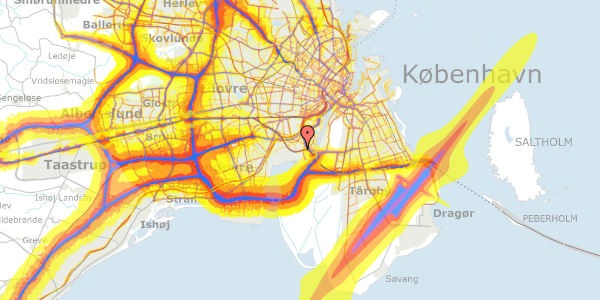 Trafikstøjkort på Hf. Havebyen Mozart 58, 2450 København SV