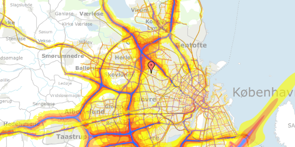 Trafikstøjkort på Hf. Rosenvang 43, 2700 Brønshøj