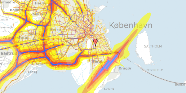 Trafikstøjkort på Topasgangen 9, 2300 København S