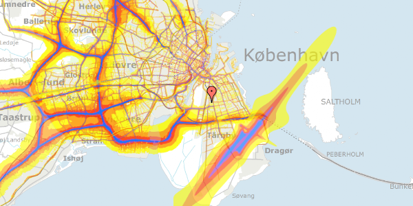 Trafikstøjkort på Rubingangen 50, 2300 København S