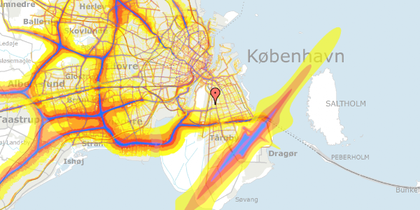 Trafikstøjkort på Rubingangen 55, 2300 København S