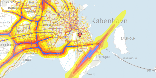 Trafikstøjkort på Rubingangen 63, 2300 København S