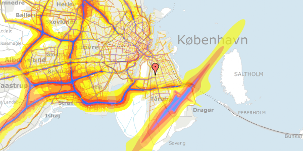 Trafikstøjkort på Safirgangen 101, 2300 København S