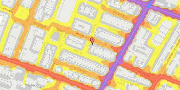 Trafikstøjkort på Adilsvej 17, 4. , 2000 Frederiksberg