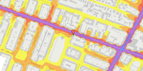 Trafikstøjkort på Aksel Møllers Have 1, 2. tv, 2000 Frederiksberg