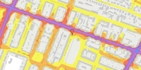 Trafikstøjkort på Aksel Møllers Have 2, st. th, 2000 Frederiksberg