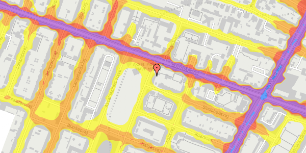 Trafikstøjkort på Aksel Møllers Have 3, st. th, 2000 Frederiksberg