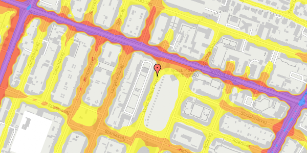 Trafikstøjkort på Aksel Møllers Have 6, kl. , 2000 Frederiksberg