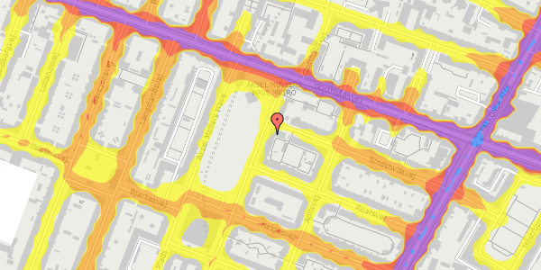 Trafikstøjkort på Aksel Møllers Have 7, st. th, 2000 Frederiksberg