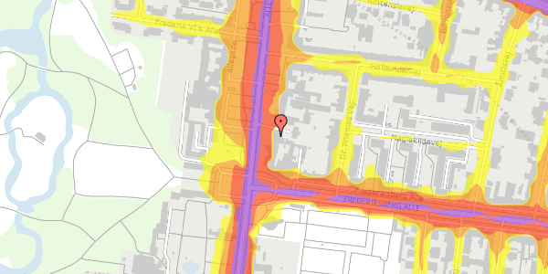 Trafikstøjkort på Allegade 6A, 1. tv, 2000 Frederiksberg