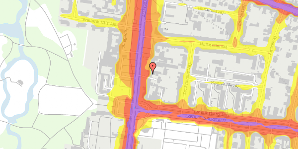 Trafikstøjkort på Allegade 6B, st. , 2000 Frederiksberg