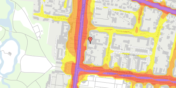 Trafikstøjkort på Allegade 8E, 1. , 2000 Frederiksberg