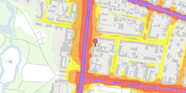 Trafikstøjkort på Allegade 10, 2000 Frederiksberg