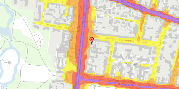 Trafikstøjkort på Allegade 12, st. , 2000 Frederiksberg