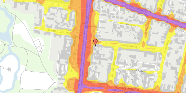 Trafikstøjkort på Allegade 14, st. th, 2000 Frederiksberg