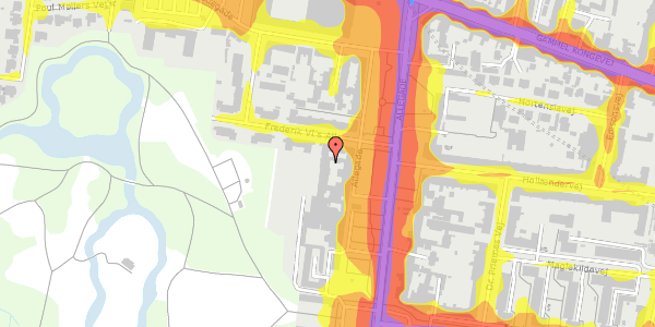 Trafikstøjkort på Allegade 17B, 5. , 2000 Frederiksberg