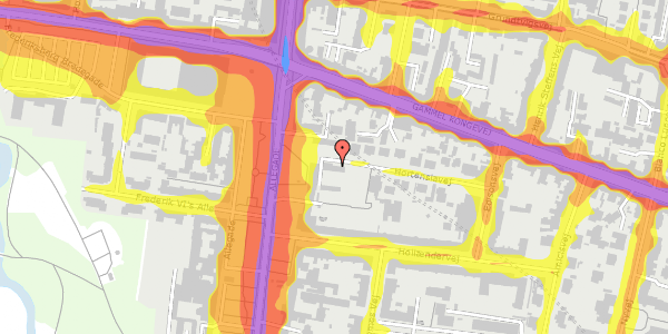 Trafikstøjkort på Allegade 22E, 2000 Frederiksberg