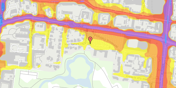 Trafikstøjkort på Andebakkesti 5, 2000 Frederiksberg