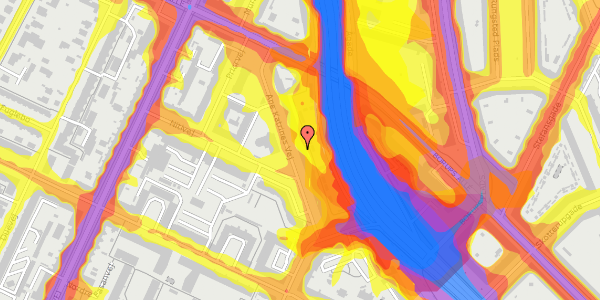 Trafikstøjkort på Ane Katrines Vej 18, st. 1, 2000 Frederiksberg