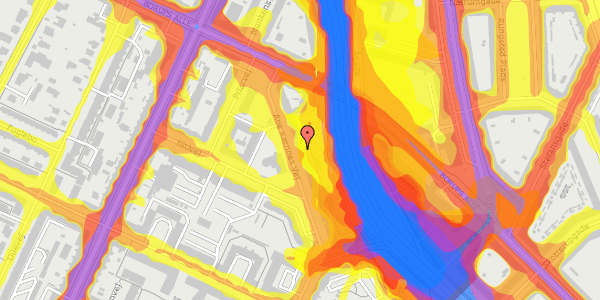 Trafikstøjkort på Ane Katrines Vej 22, 2. th, 2000 Frederiksberg