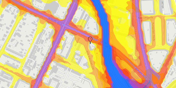 Trafikstøjkort på Ane Katrines Vej 34, st. th, 2000 Frederiksberg