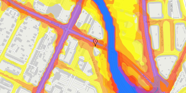 Trafikstøjkort på Ane Katrines Vej 36, 1. th, 2000 Frederiksberg