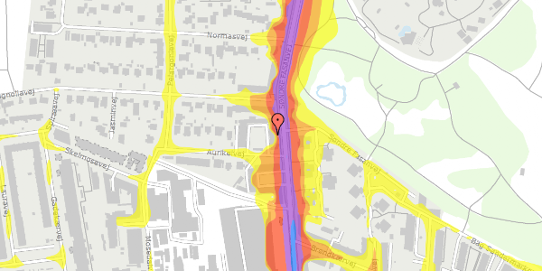 Trafikstøjkort på Aurikelvej 4, 1. th, 2000 Frederiksberg