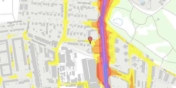 Trafikstøjkort på Aurikelvej 7, st. , 2000 Frederiksberg