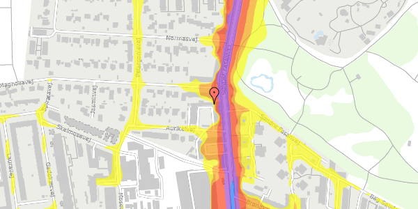 Trafikstøjkort på Aurikelvej 8, kl. th, 2000 Frederiksberg