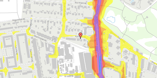 Trafikstøjkort på Aurikelvej 11, 2000 Frederiksberg