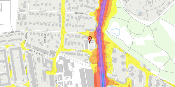 Trafikstøjkort på Aurikelvej 12, 1. mf, 2000 Frederiksberg