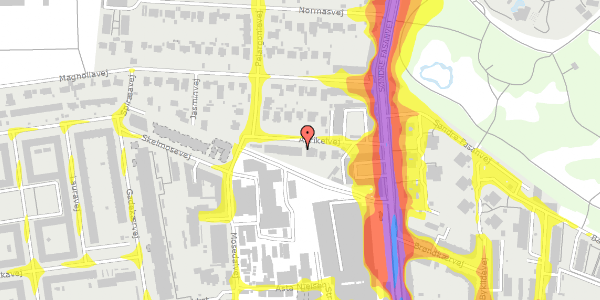 Trafikstøjkort på Aurikelvej 13, 2000 Frederiksberg