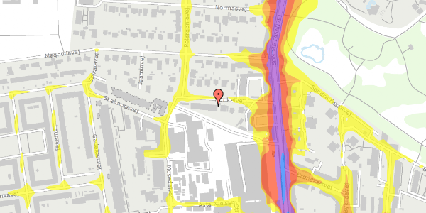 Trafikstøjkort på Aurikelvej 15, 2000 Frederiksberg