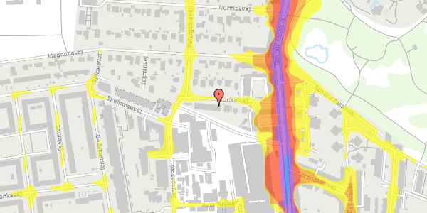 Trafikstøjkort på Aurikelvej 17, 2000 Frederiksberg