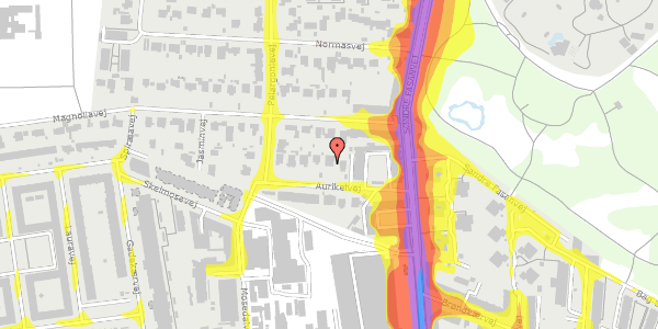 Trafikstøjkort på Aurikelvej 18, 2000 Frederiksberg